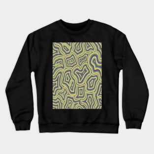 Purple Green Yellow Groovy Liquid Marble Swirl Crewneck Sweatshirt